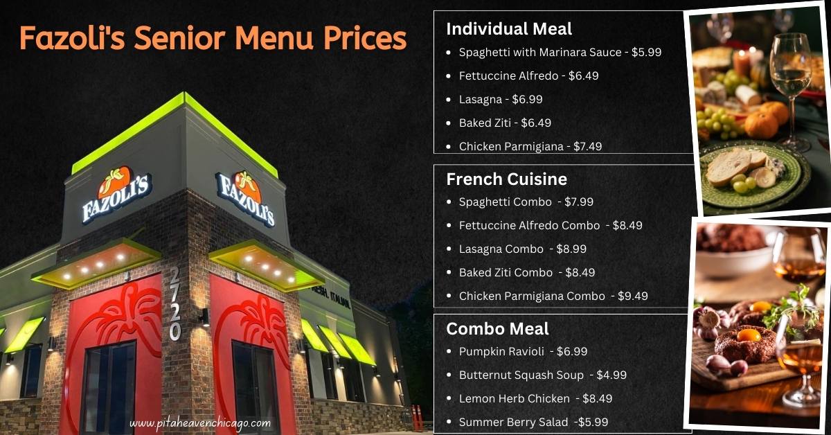 Fazoli's Senior Menu Prices